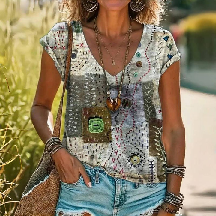 Vintage T-Shirt with Abstract Print