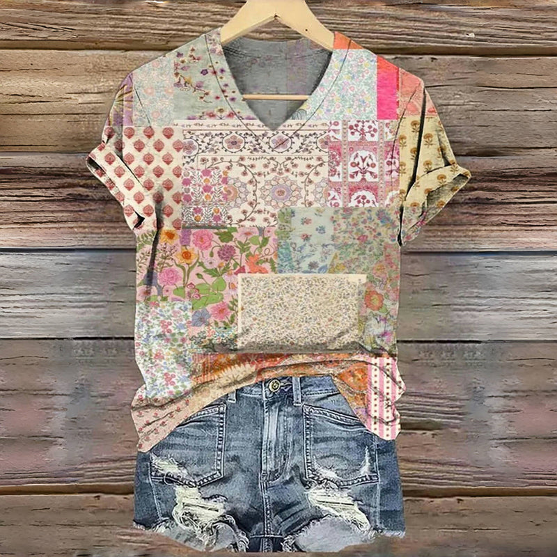 Vintage Floral Print T-Shirt