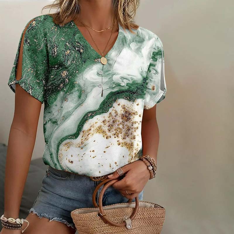 Casual Blouse with Gradient Colors