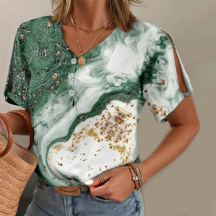 Casual Blouse with Gradient Colors