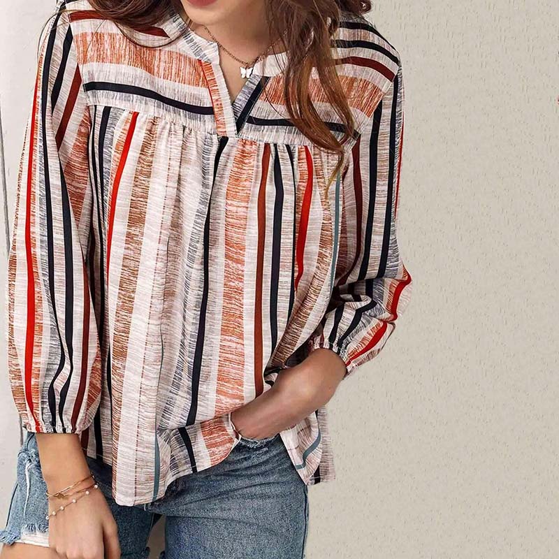 Multicolor Striped Casual Blouse