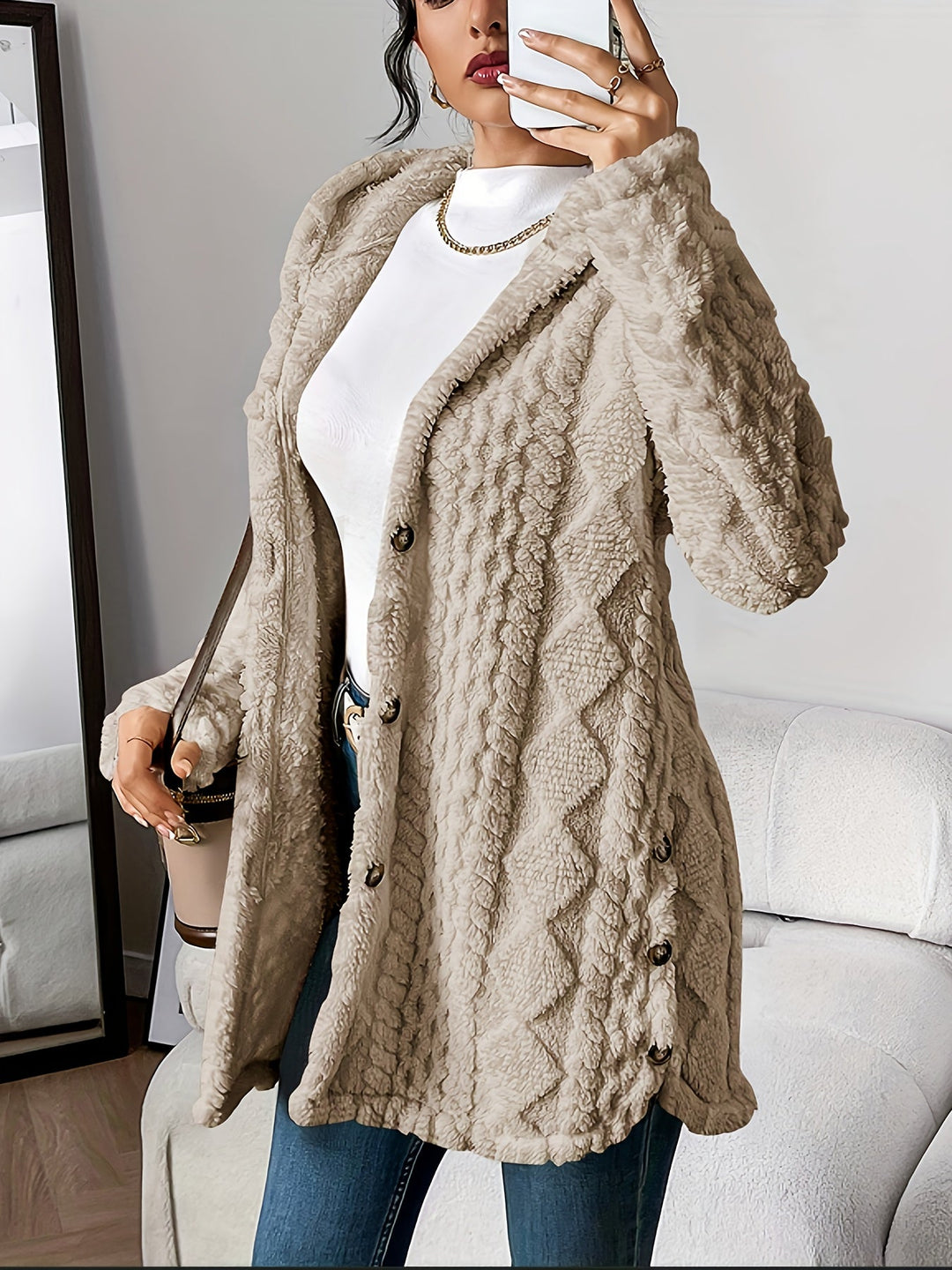Elise | Plush Hooded Cardigan