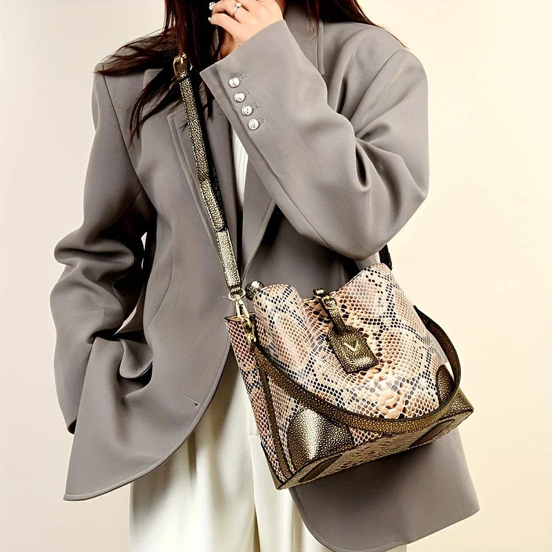 Addison™ - Elegant Snake Print Bag