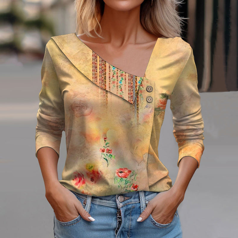 Vintage Blouse with Floral Print