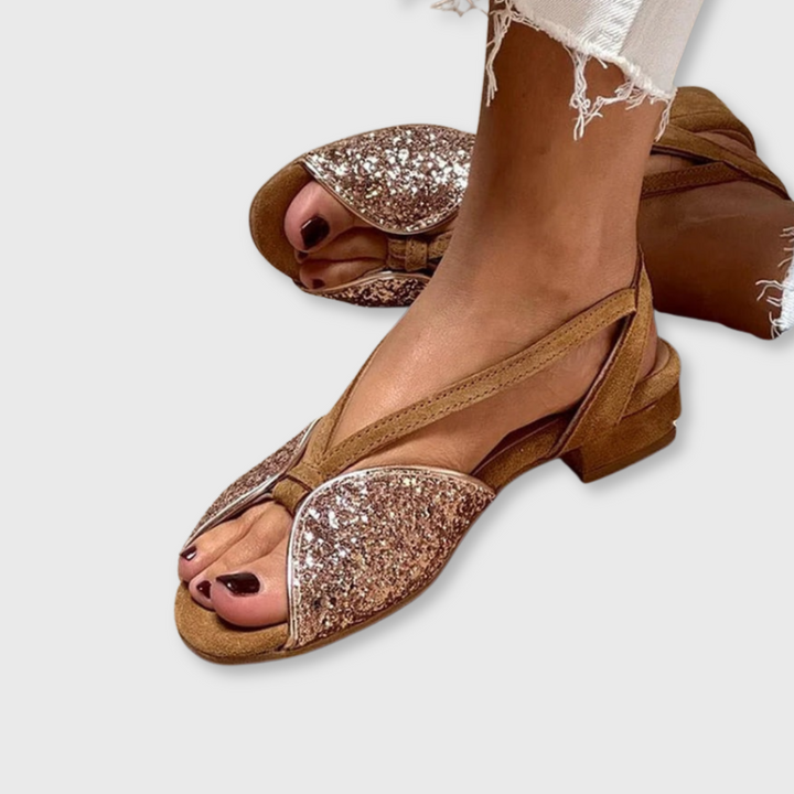 Julia™ | Flat Glitter Sandals