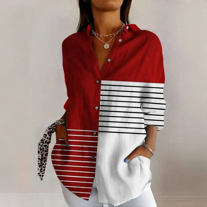 Color Block and Stripe Blouse