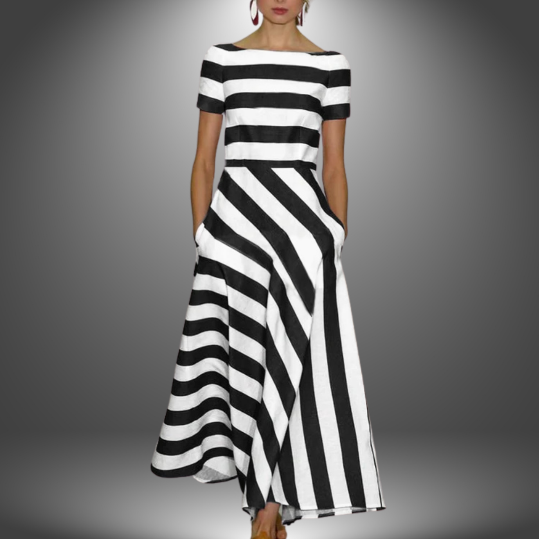 Natalia | Handmade striped long dress