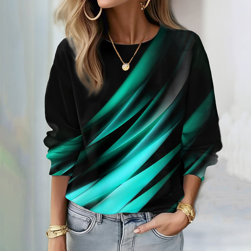 Casual Sweatshirt with Gradient Colors