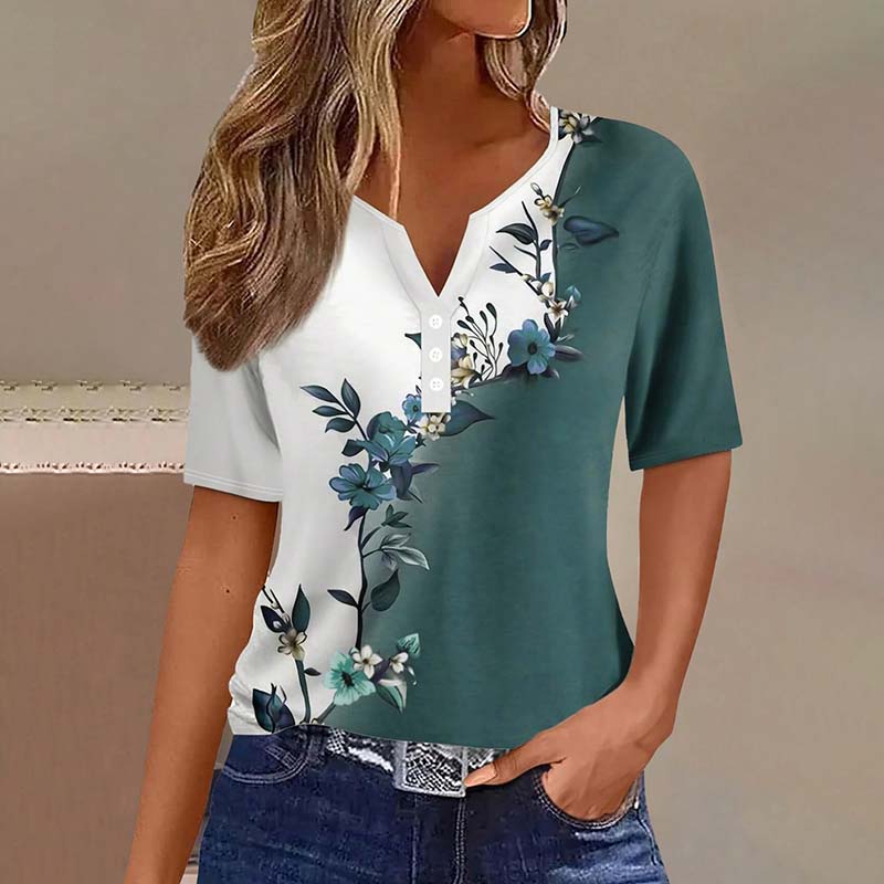 Vintage Floral Print Blouse