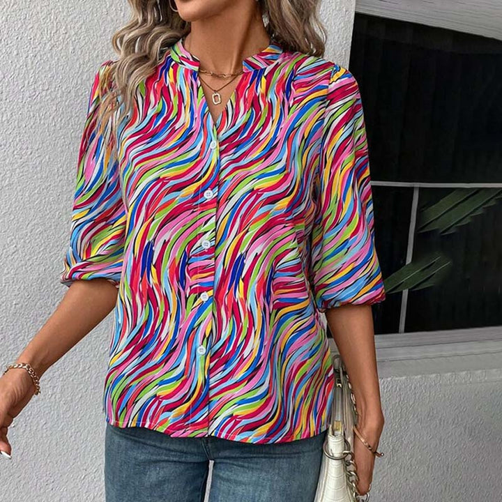 Colorful Blouse with Abstract Print
