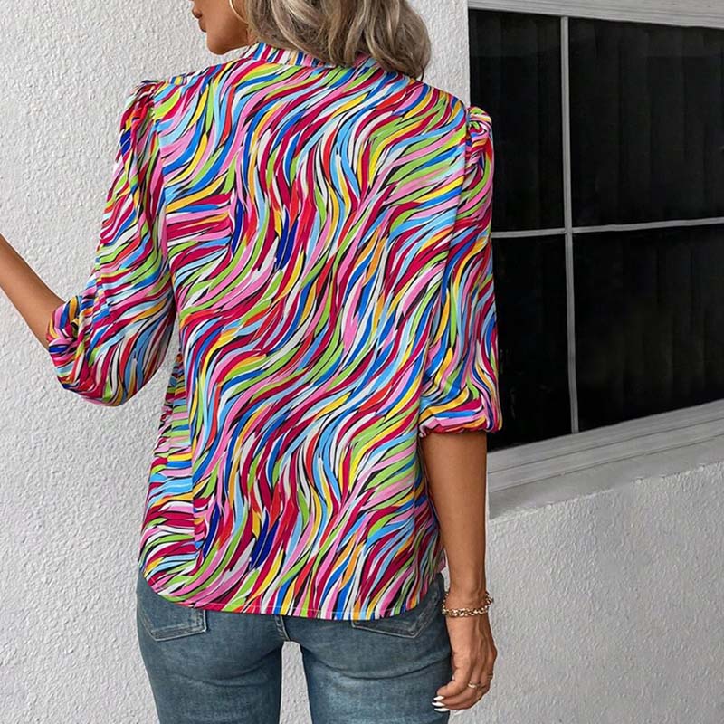 Colorful Blouse with Abstract Print