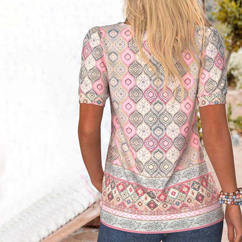 Vintage Blouse with Ethnic Print