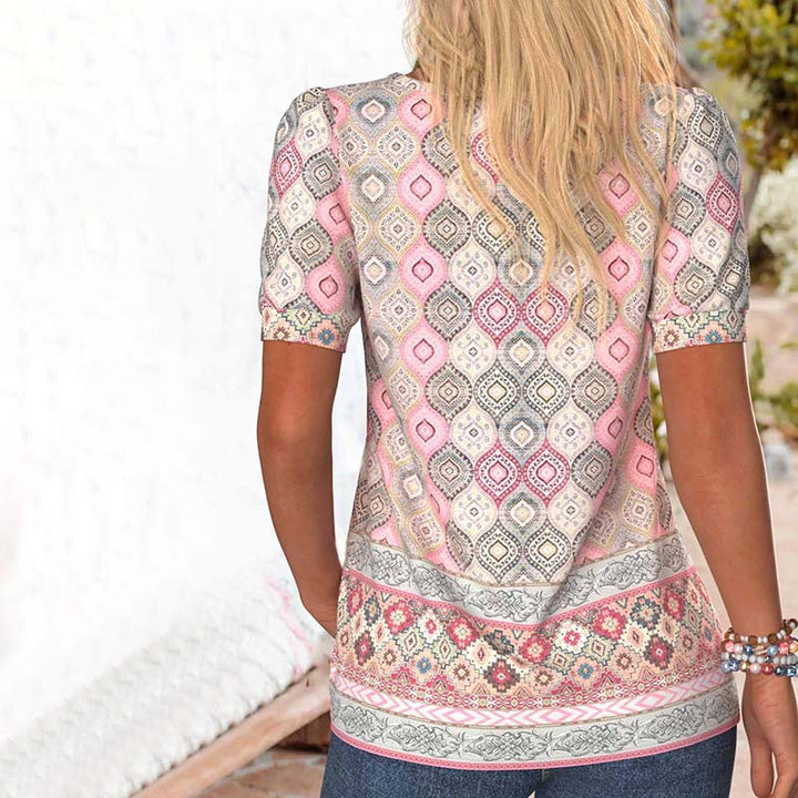 Vintage Blouse with Ethnic Print