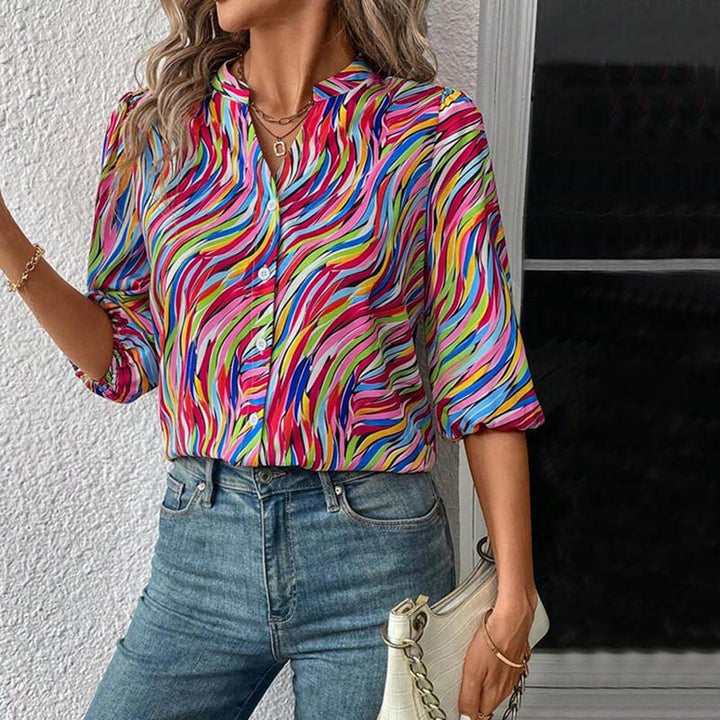 Colorful Blouse with Abstract Print