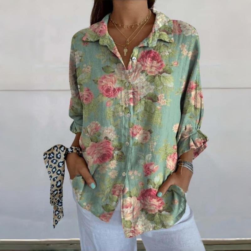 Vintage Blouse with Floral Print