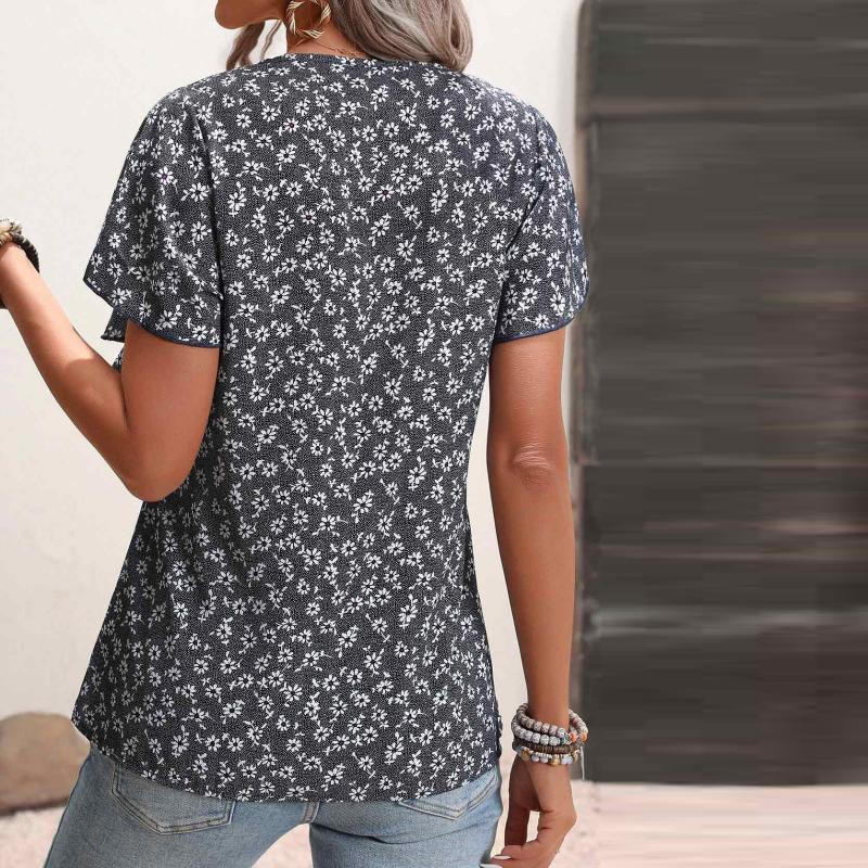 Vintage Casual Floral Blouse
