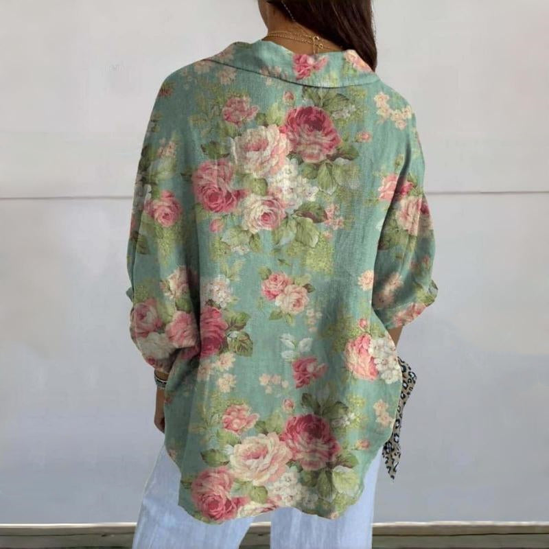 Vintage Blouse with Floral Print