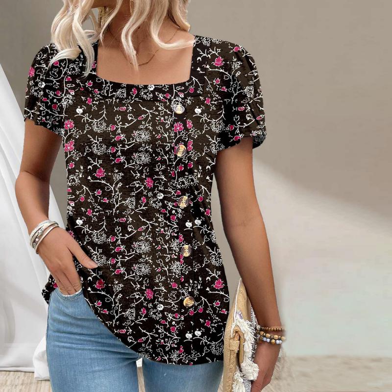 Vintage Floral Print Blouse