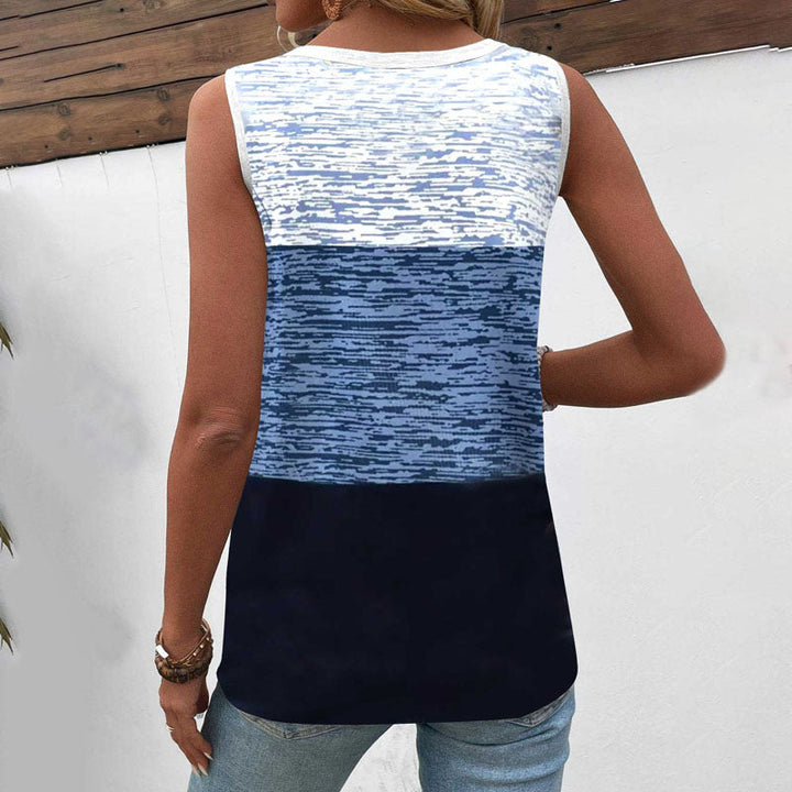 Casual Tank Top with Color Panels