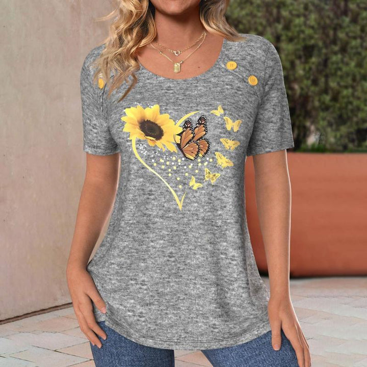 Casual butterfly print t-shirt