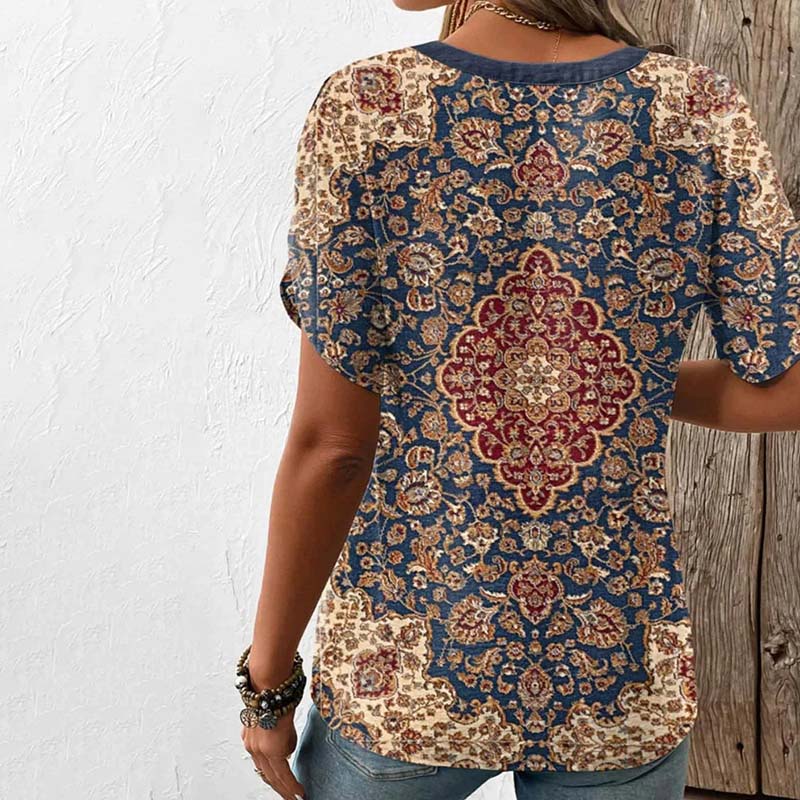 Vintage T-Shirt with Ethnic Print