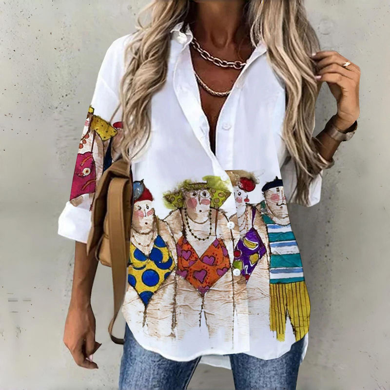 Casual Blouse with Abstract Print