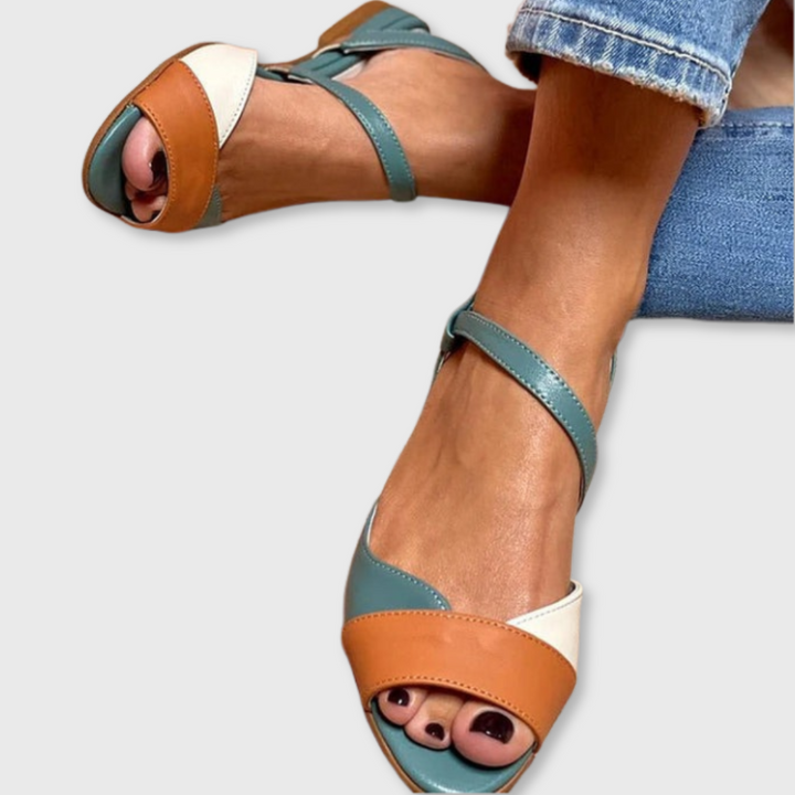 Tessa™ | Tri-Color Open-Toe Sandals