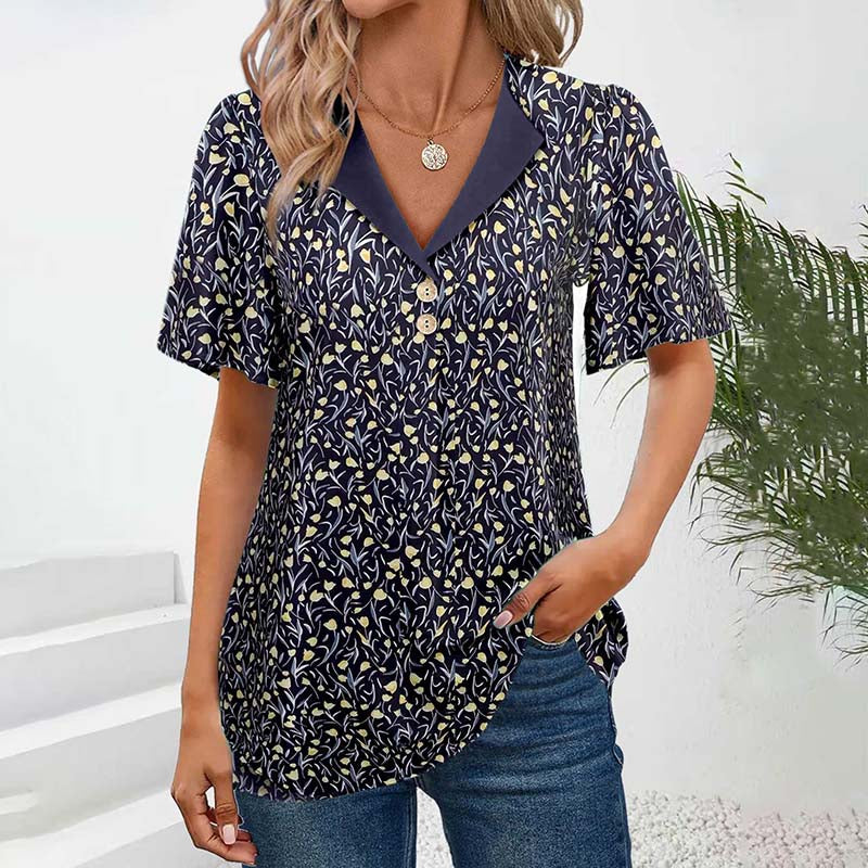 Vintage Floral Print Blouse