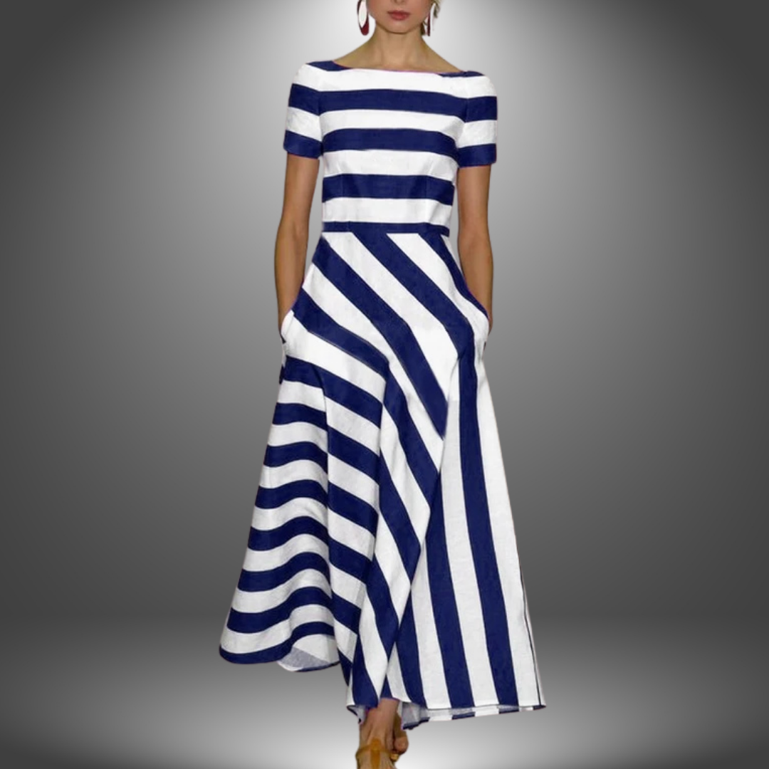 Natalia | Handmade striped long dress