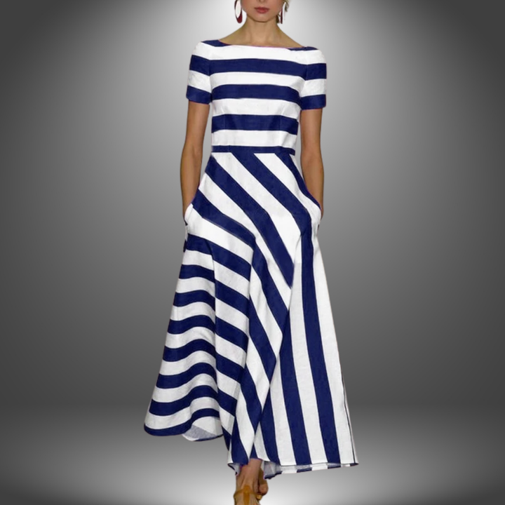 Natalia | Handmade striped long dress