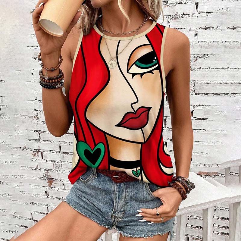 Casual Tank Top with Abstract Print