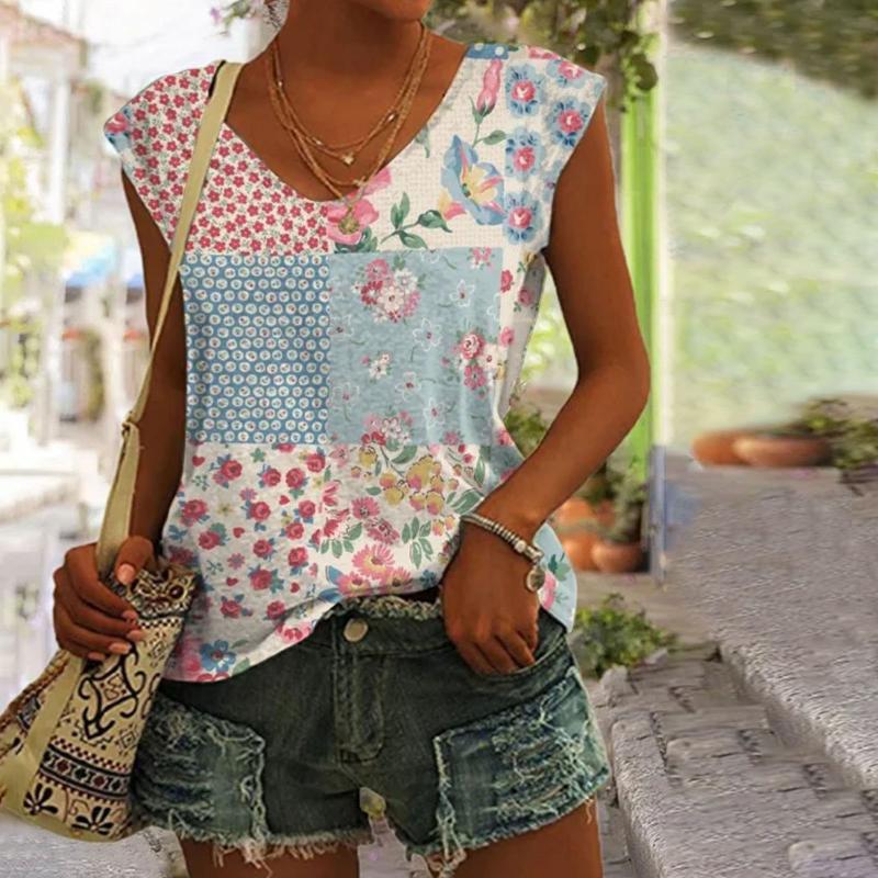 Vintage Floral Print Tank Top