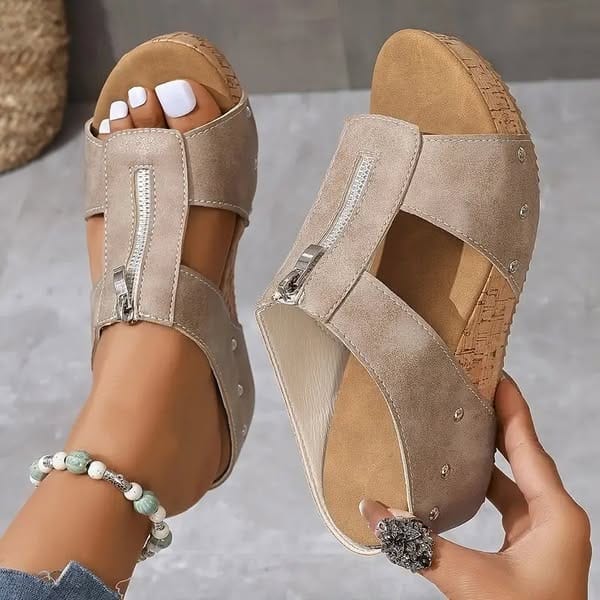 Sarah | Orthopedic Sandals with Zipper Closure