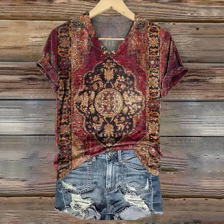 Vintage T-Shirt with Ethnic Print