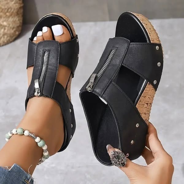 Sarah | Orthopedic Sandals with Zipper Closure