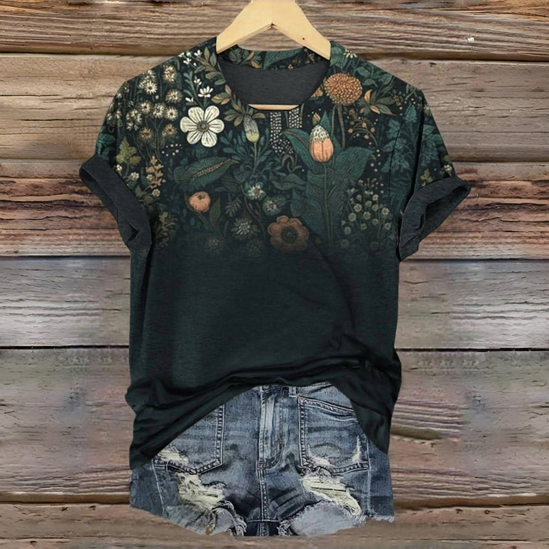 Vintage Floral Print T-Shirt