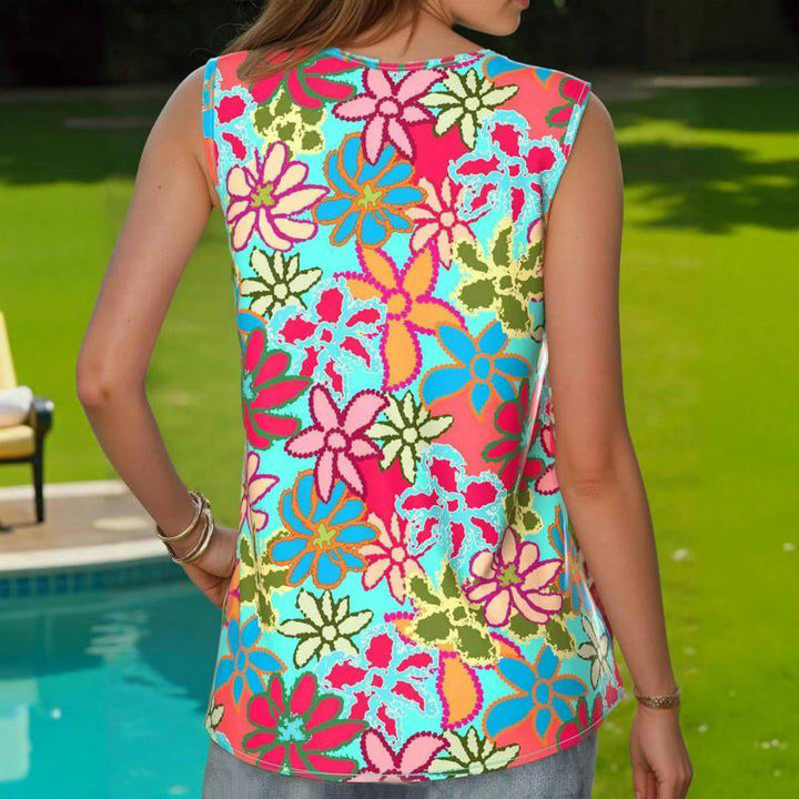 Colorful Floral Print Tank Top