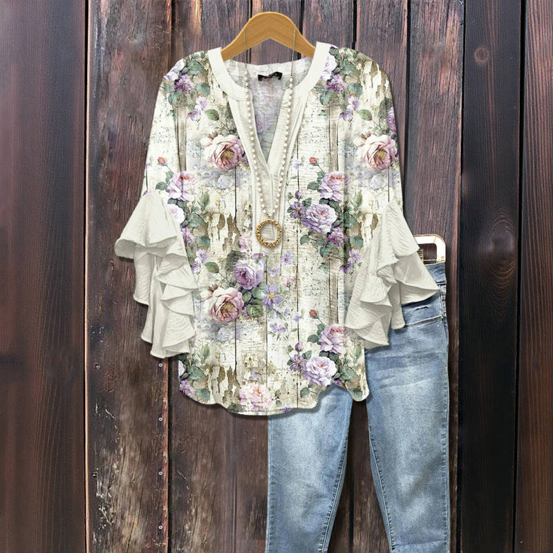 Casual Blouse with Floral Print