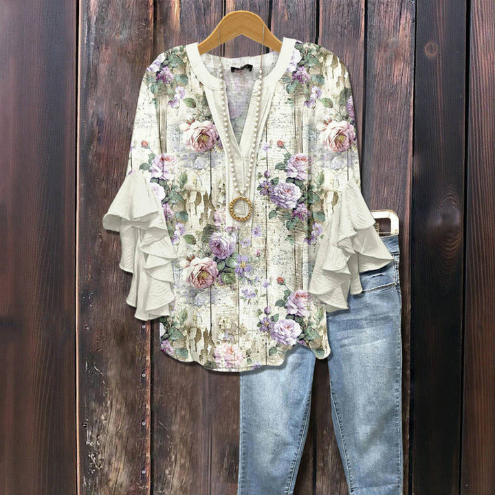 Casual Blouse with Floral Print