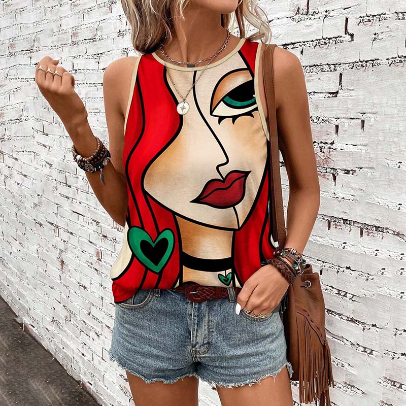 Casual Tank Top with Abstract Print