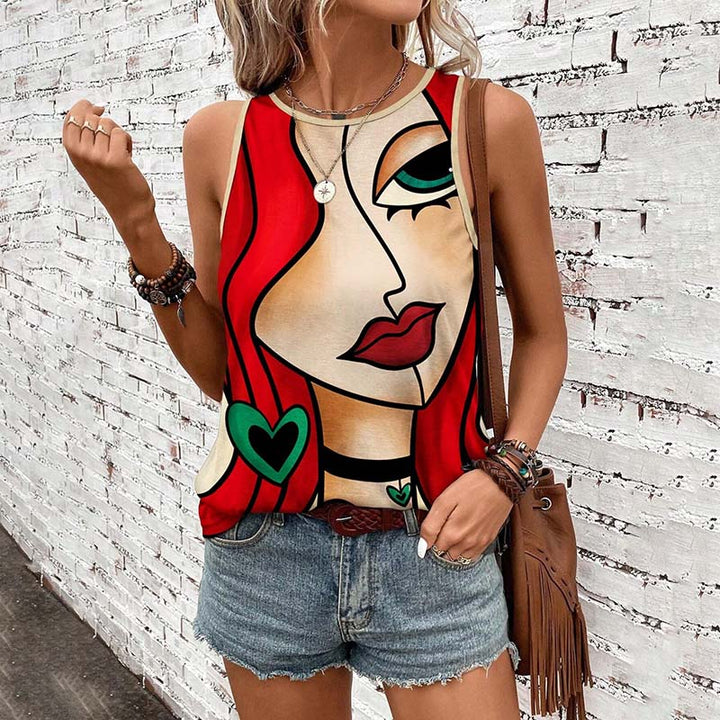Casual Tank Top with Abstract Print