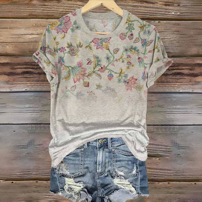 Vintage Floral Print T-Shirt