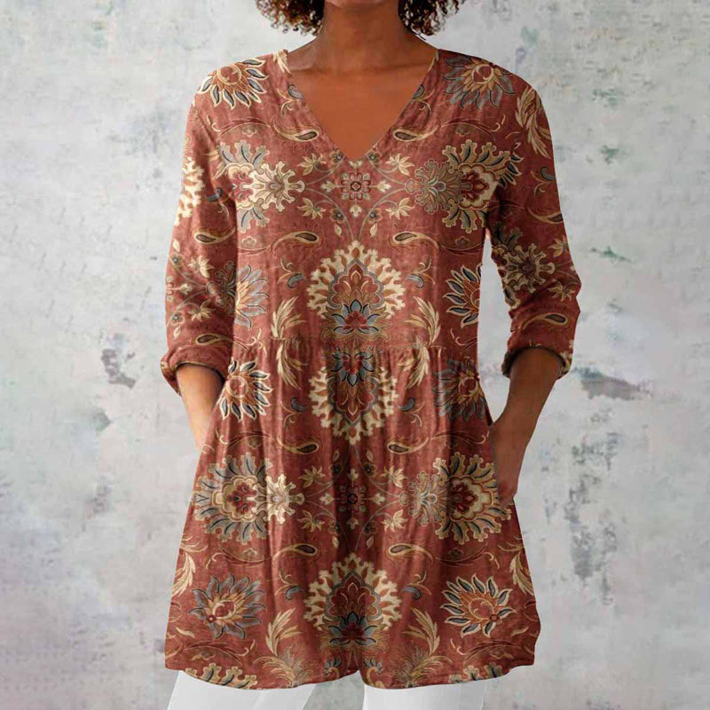 Vintage Blouse with Ethnic Print