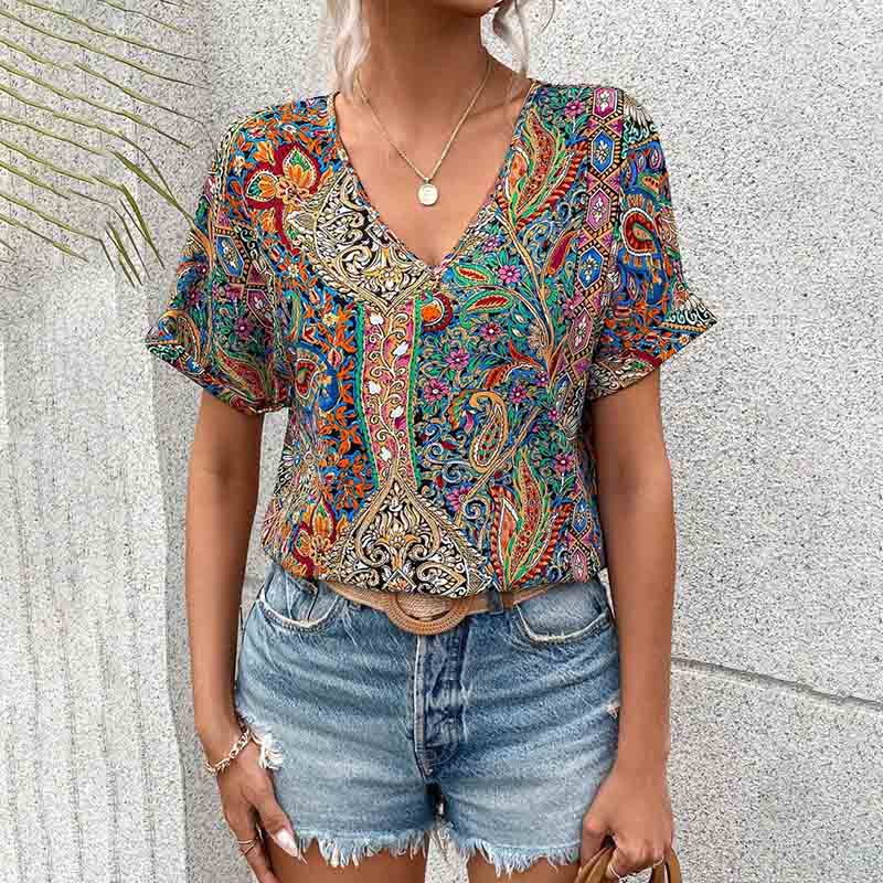 Vintage T-Shirt with Ethnic Print