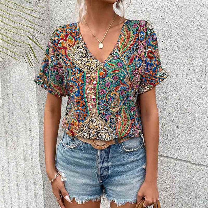 Vintage T-Shirt with Ethnic Print