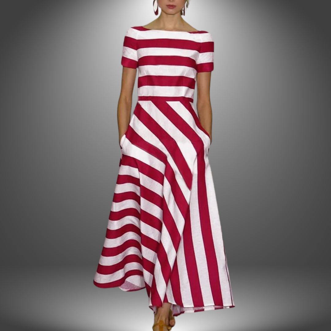 Natalia | Handmade striped long dress