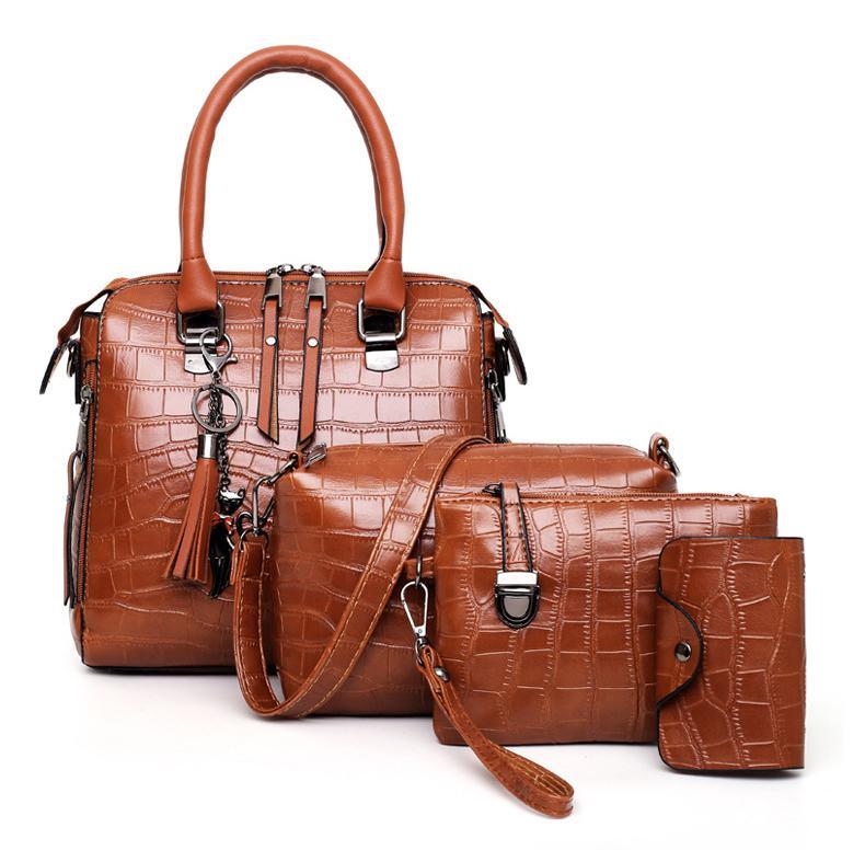 Olivia™ Classic Elegance | Modern 4-Piece Leather Bag Set