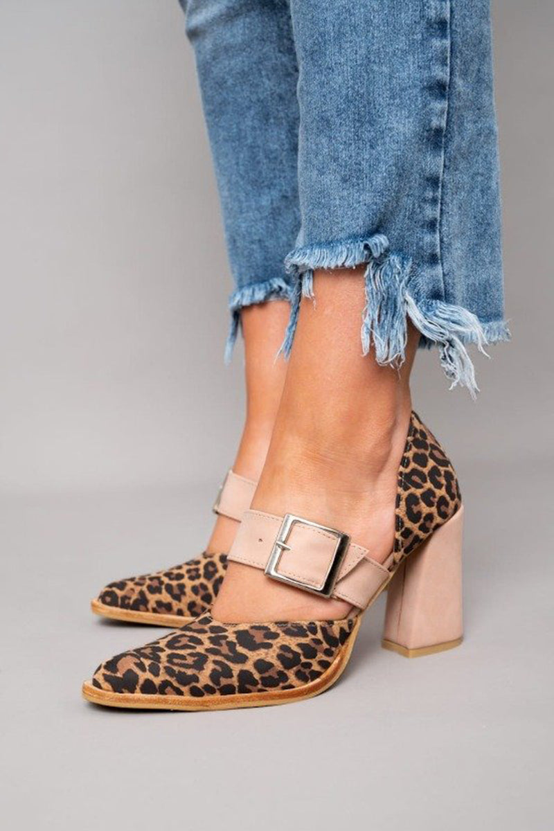 Liora™ | Leopard Print Suede Sandals