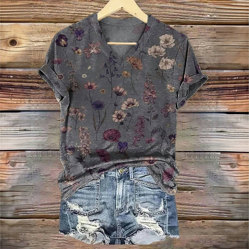 Vintage Floral Print T-Shirt