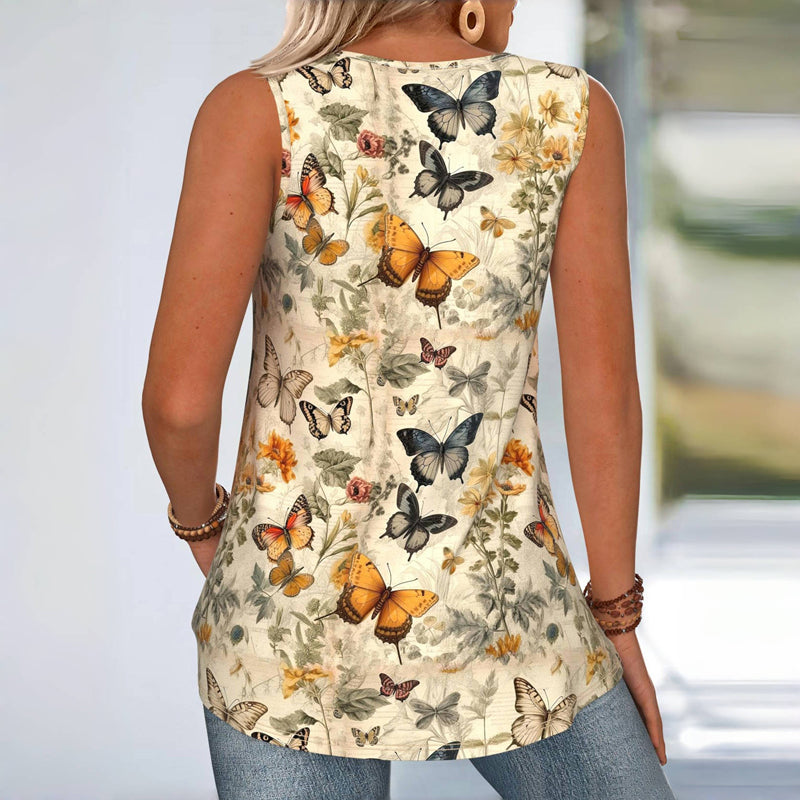 Tank Top with Butterfly Print